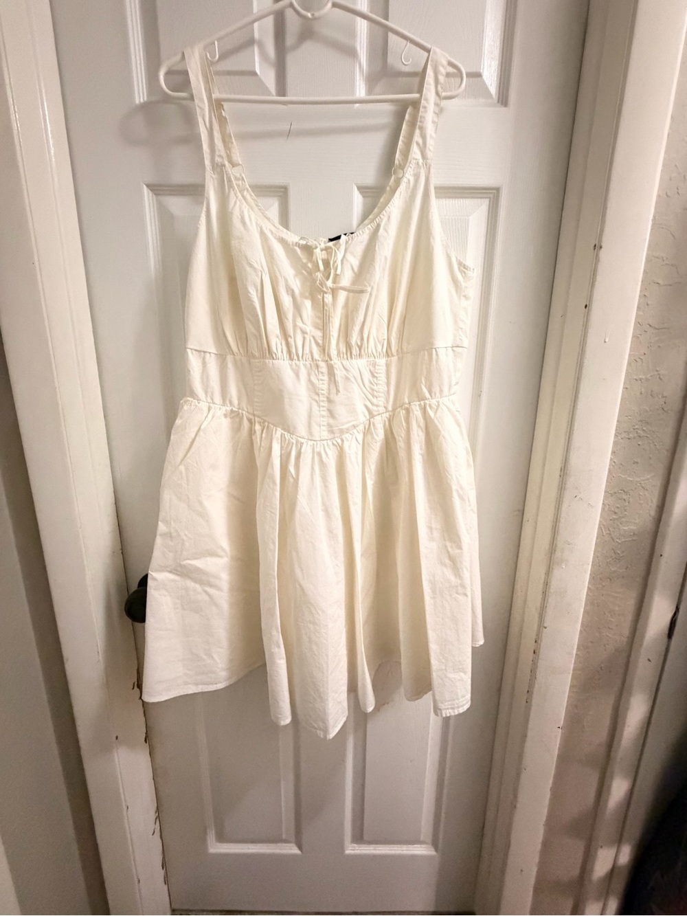 torrid Cream Lace-Up Sundress Camisole